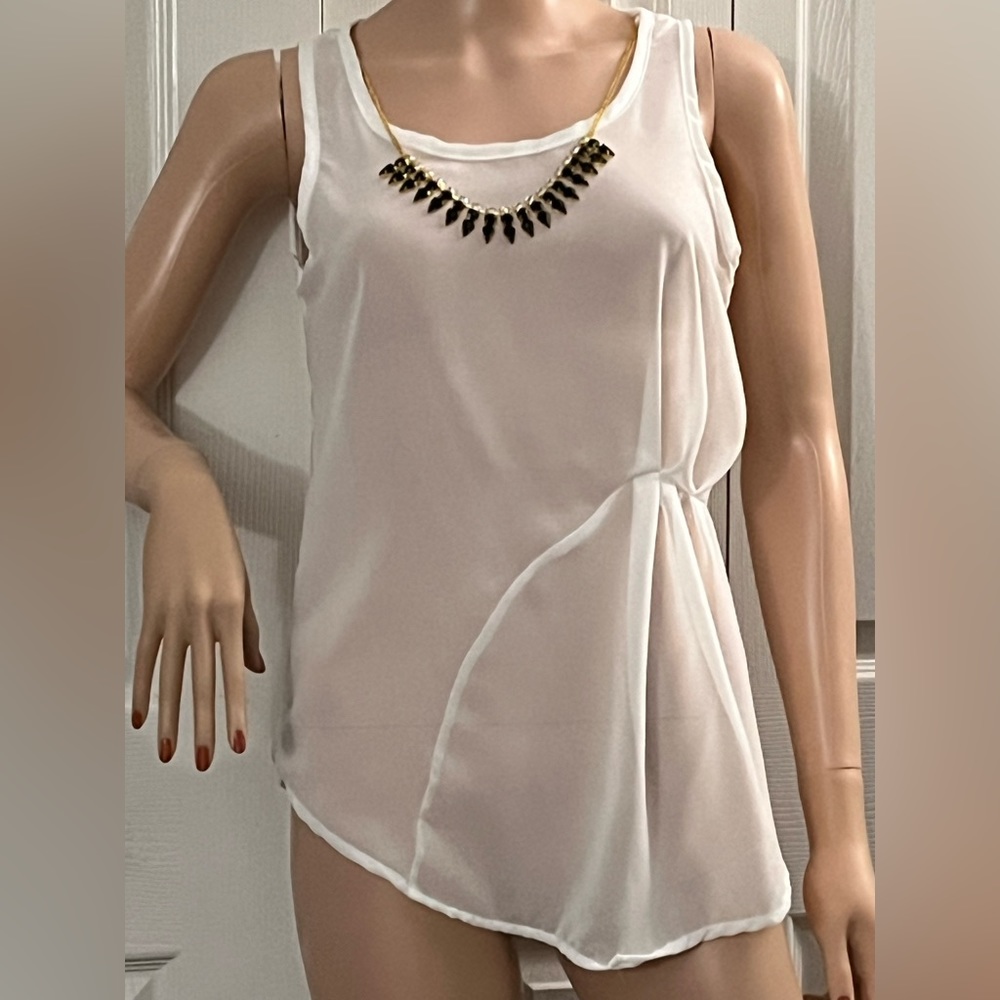 New White Sheer Blouse from Palacio